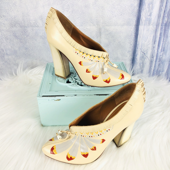 Tory Burch Shoes - Tory Burch Yuma Fringe BOHO Slip On Chunky Heels